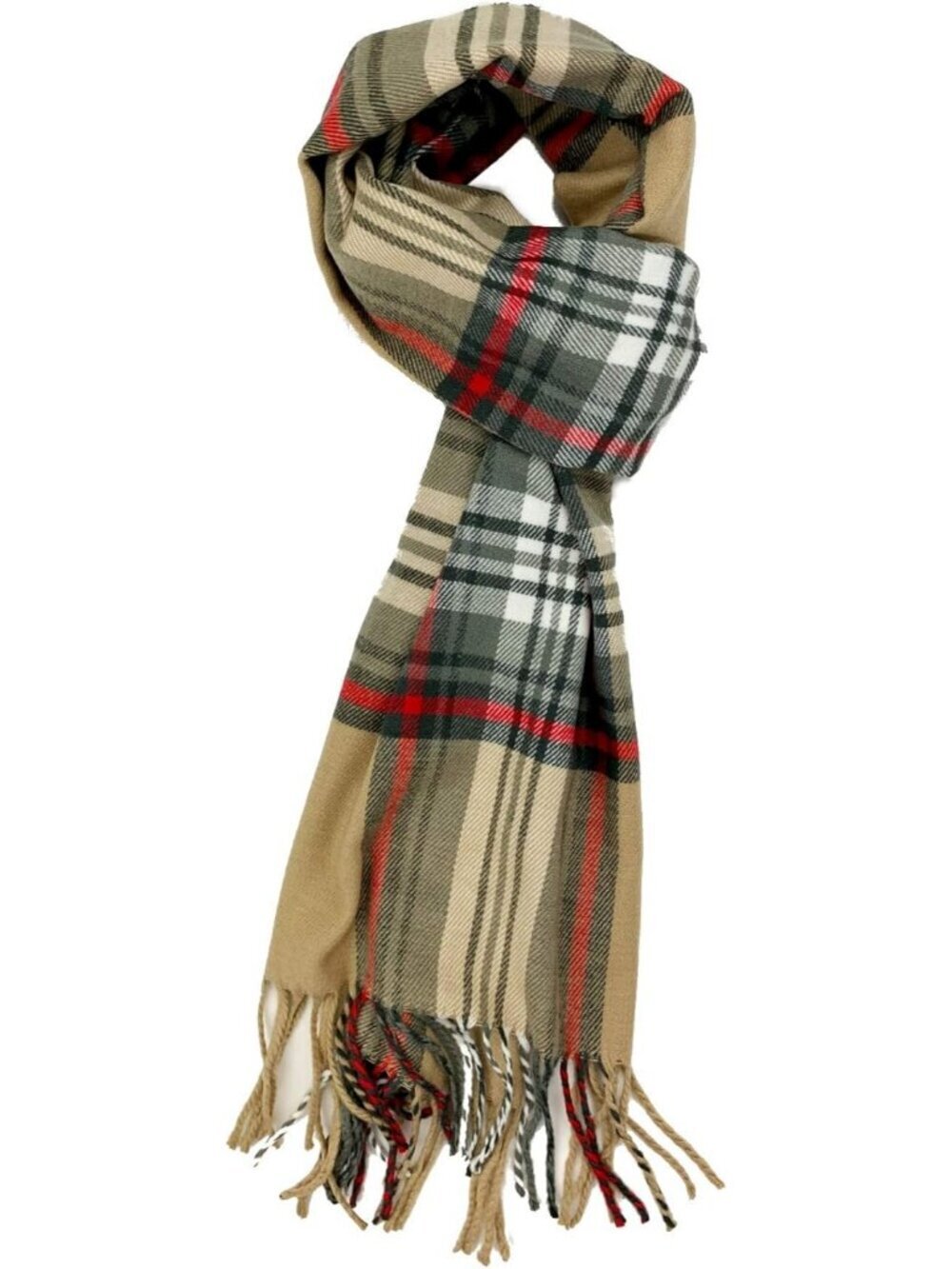 Unisex Camel Grey Red Plaid Plum Feather Super Soft Luxurious Cashmere Scarf